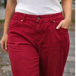 Mainstreet Blues Women's Plus Size‎ Red Casual Pants 26W